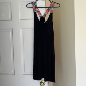 Black T-Shirt Dress with Colorful Straps